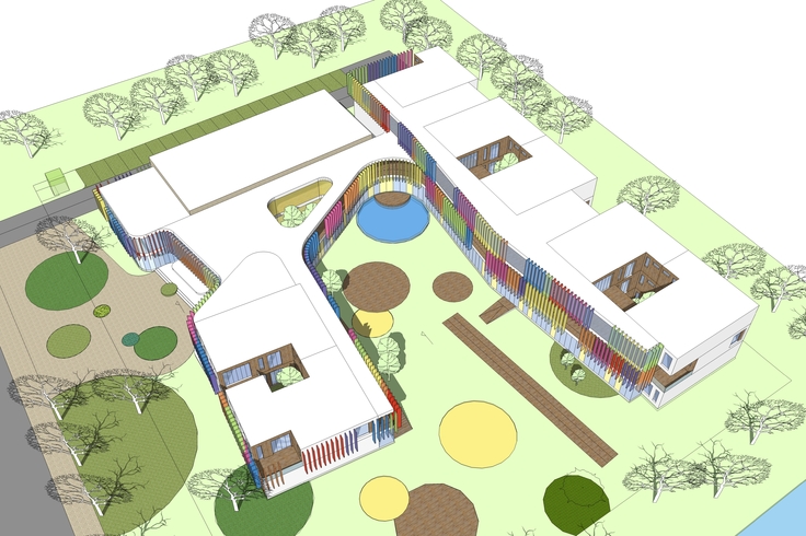 现代彩色系幼儿园设计sketchup模型