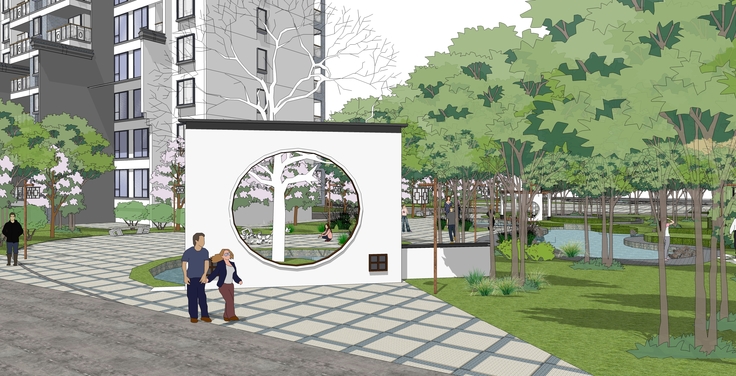 中式风格高层住宅小区规划设计方案sketchup模型