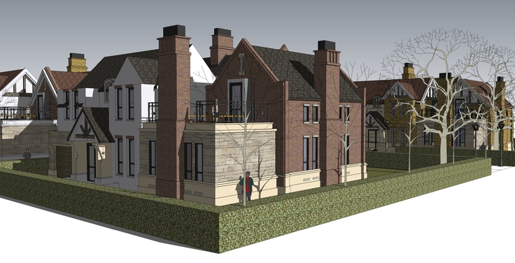 英式风格别墅群建筑方案sketchup模型