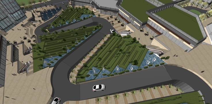 山地城市商业综合体规划设计sketchup模型