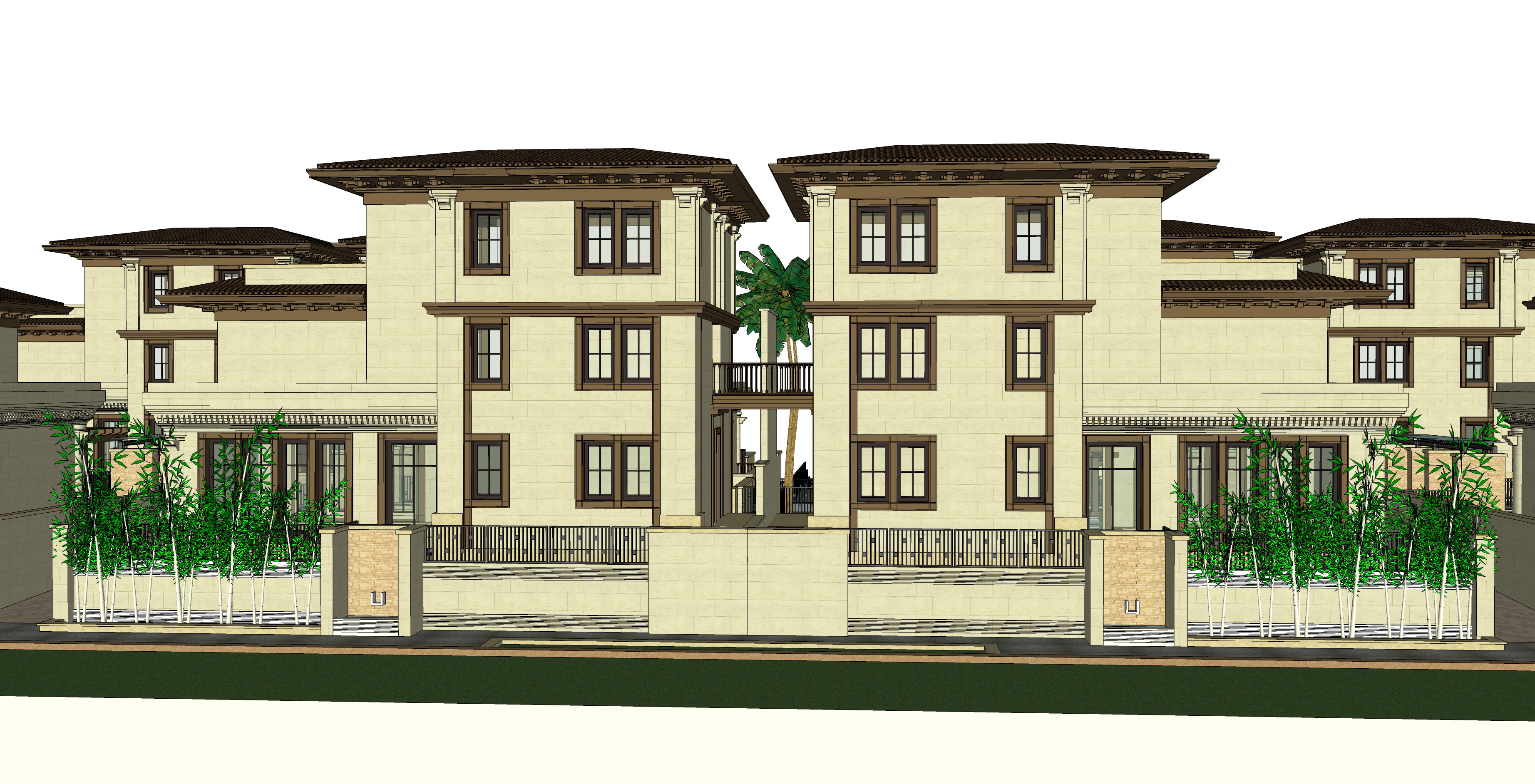 欧式风格独栋别墅住宅sketchup模型