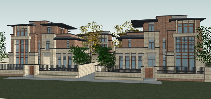 欧式风格别墅住宅区方案设计sketchup模型