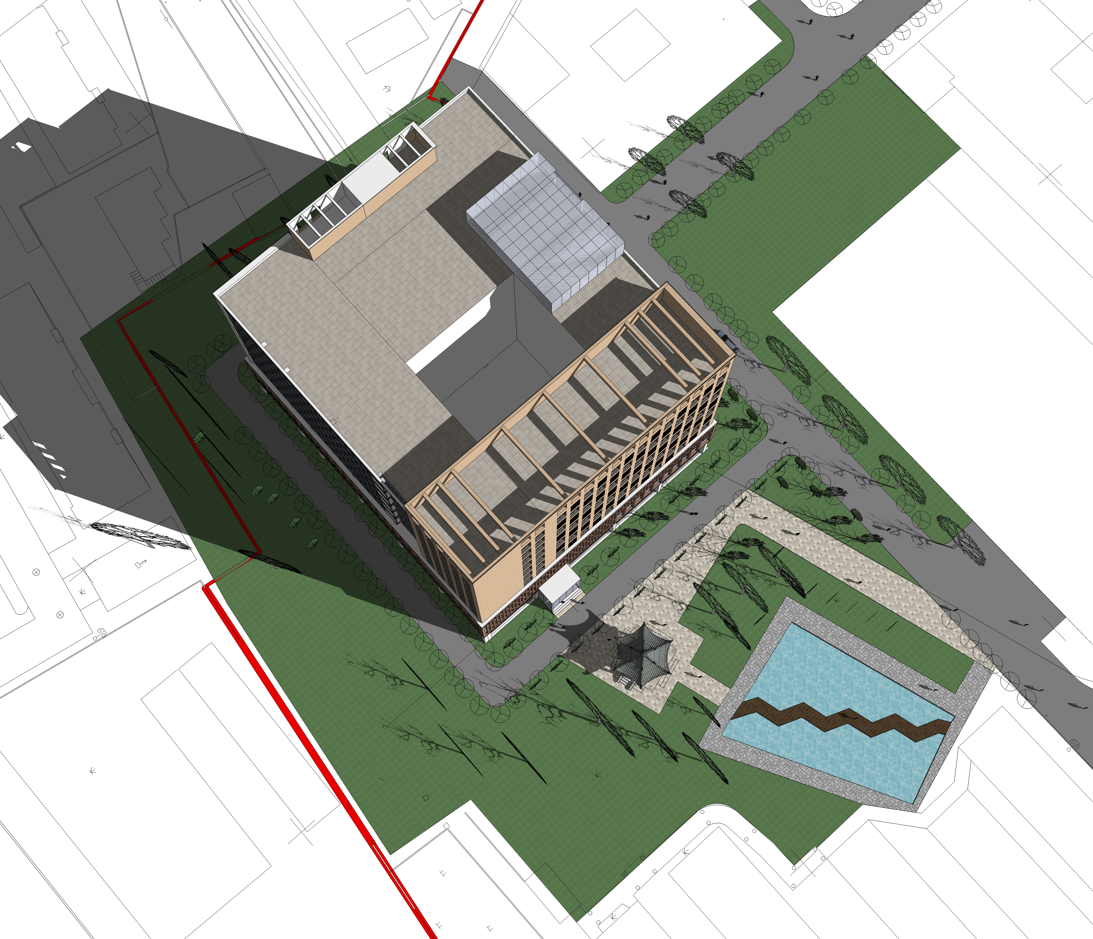 医院建筑规划方案sketchup模型