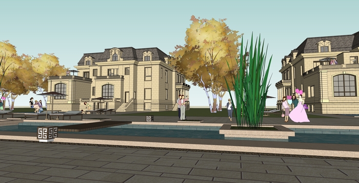 法式皇家别墅完整模型sketchup模型