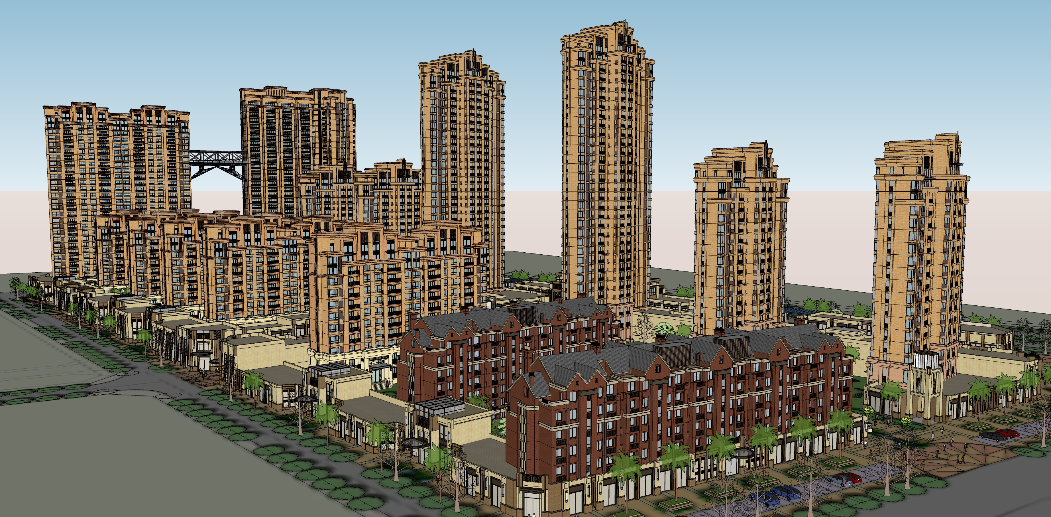 欧式新古典住宅小区完整规划方案sketchup模型