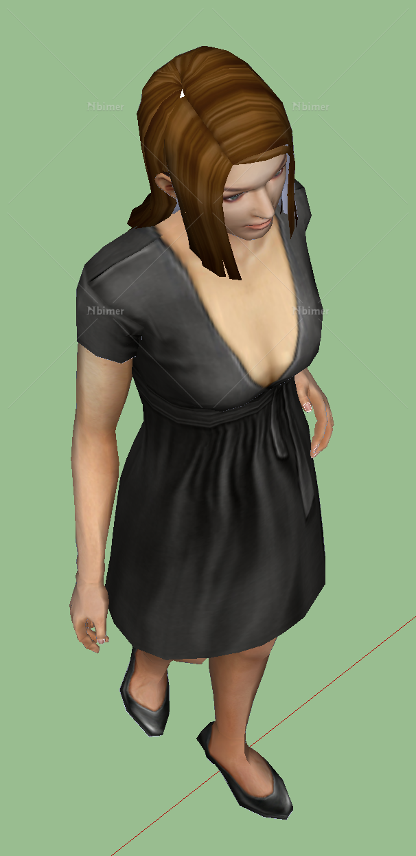3D职业套裙美女SketchUp人物模型