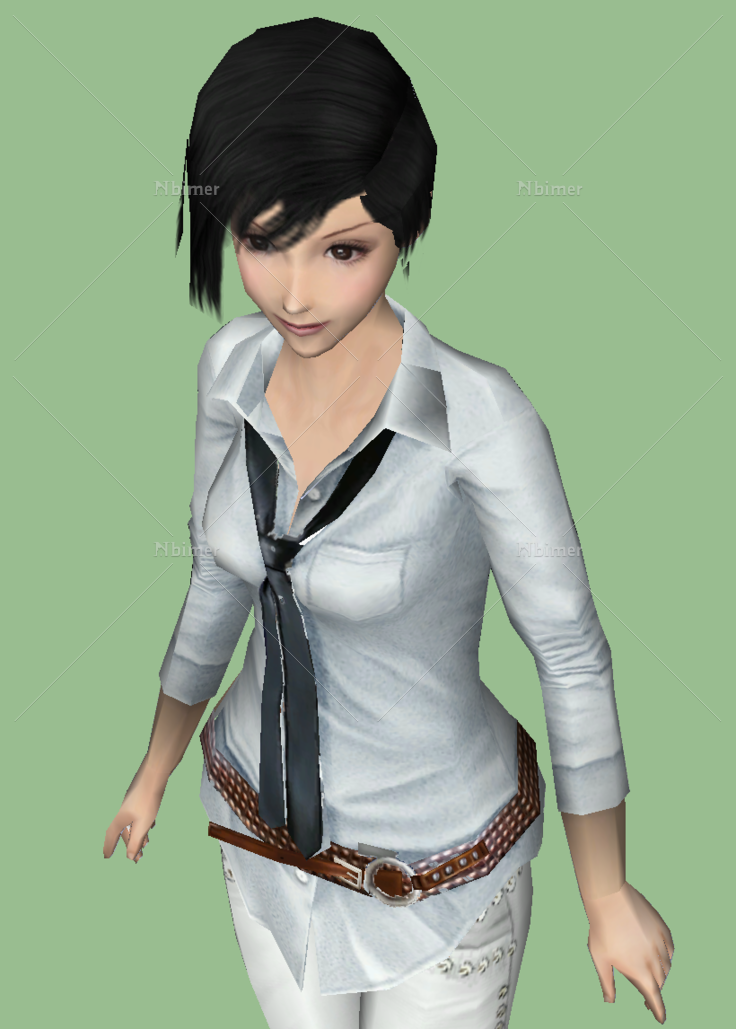 3D职场知性女性SketchUp人物模型