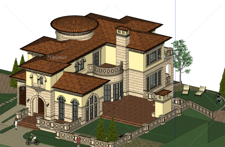 欧式风格独栋别墅SketchUp模型