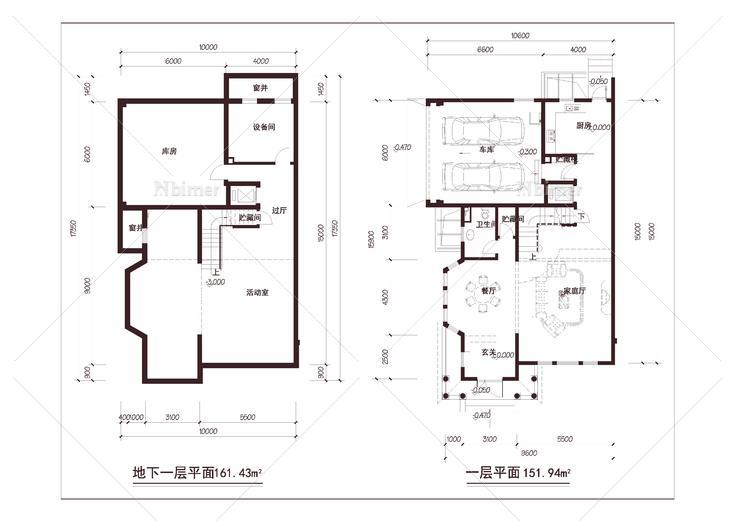  联排 北入户 