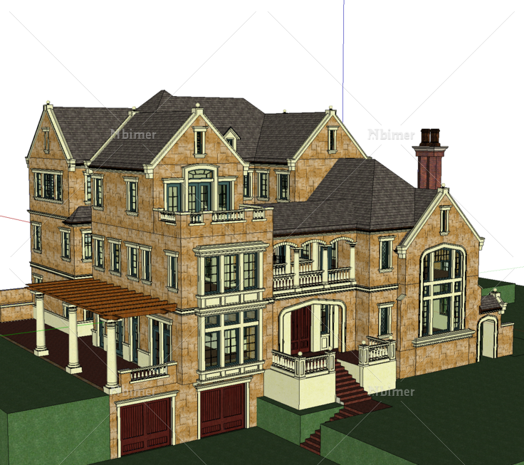 英式风格独栋别墅SketchUp模型