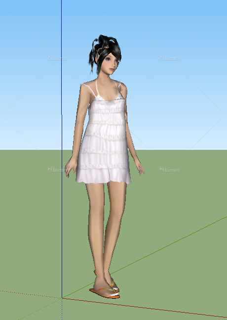 3D吊带美女人物SketchUp模型