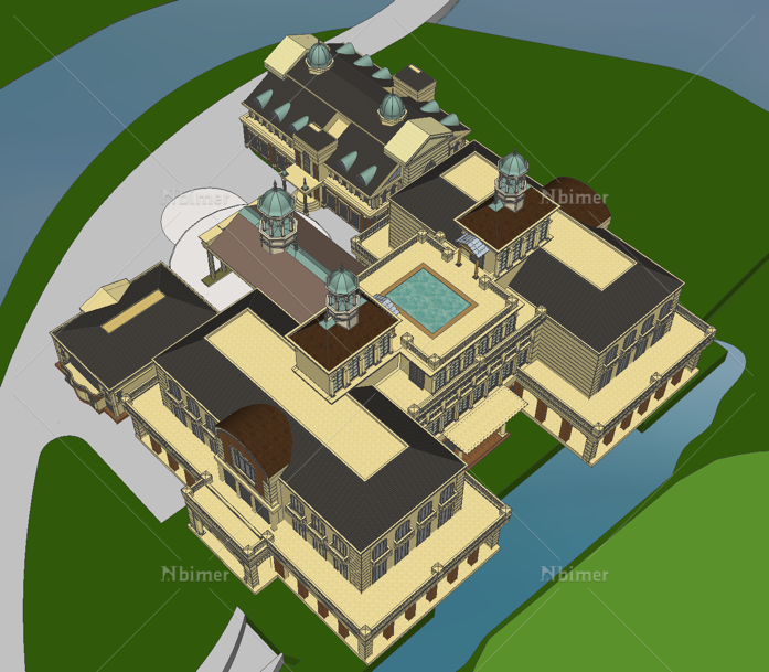 欧式新古典酒店SketchUp模型