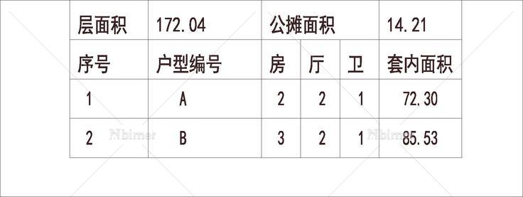 南方 1梯2户 6层 户型