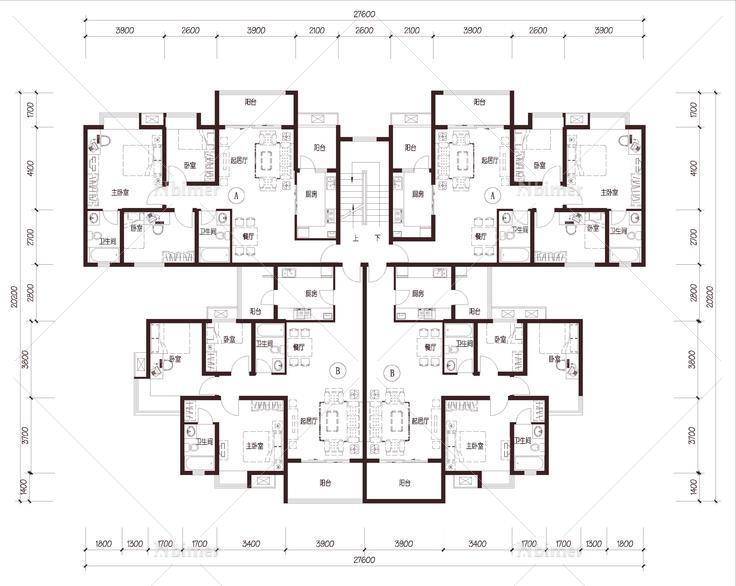  碧桂园 广州凤凰城 1梯4户 6层 户型 