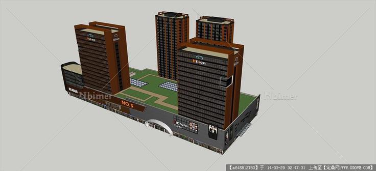 Sketch Up 精品模型---商住楼建筑设计方案带Ske