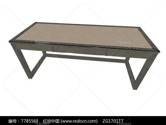 木质复古桌子SU模型