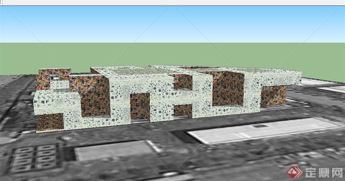 某个现代博物馆建筑设计SU模型