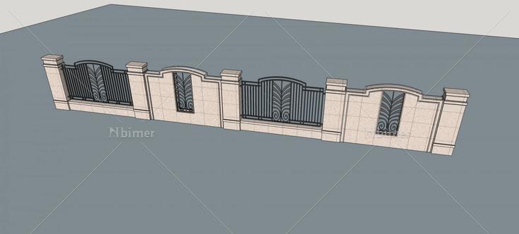 围墙护栏(79942)su模型下载