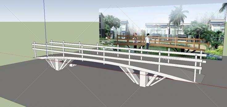 自己做的一个景观桥设计带SketchUp模型下载