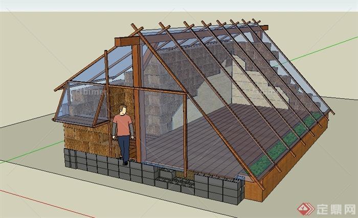 某现代风格温室建筑设计SU模型