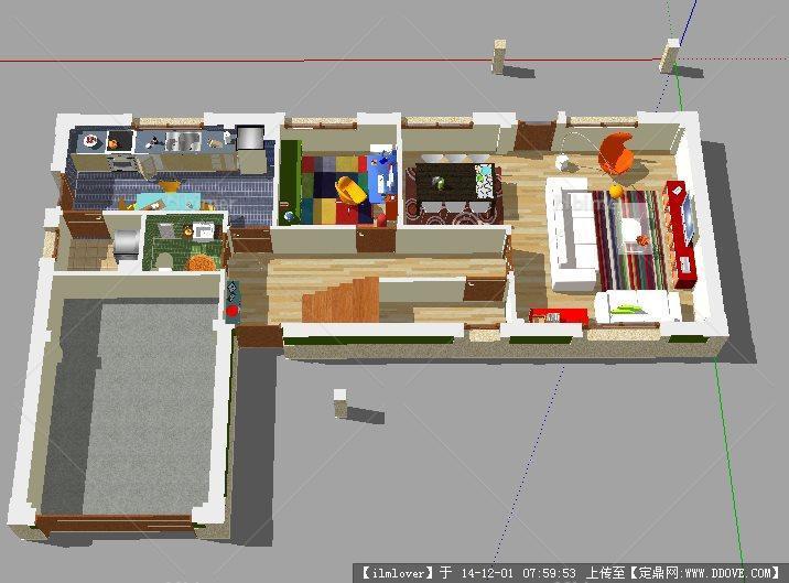 住宅室内模型付渲染图