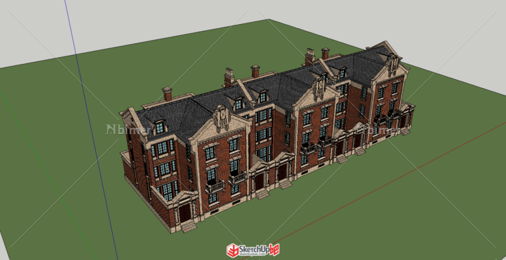 一个原创英伦风别墅模型，有户型cad，求加精