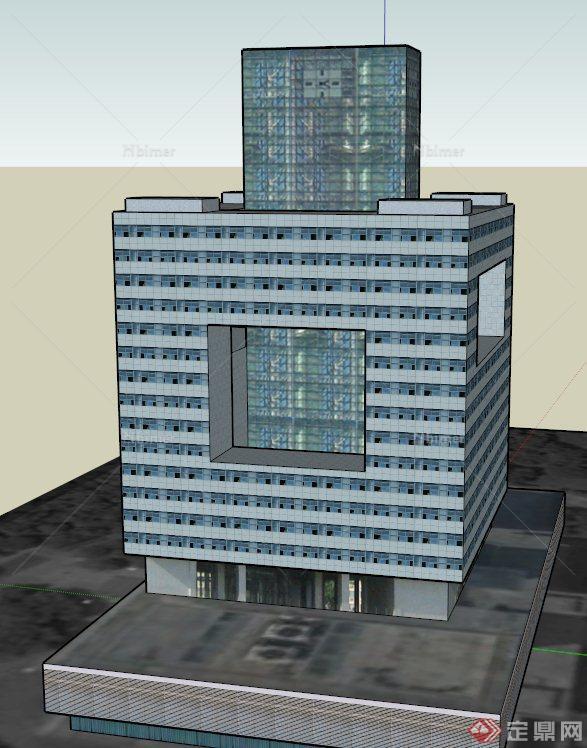 一栋现代高层办公楼建筑设计SU模型