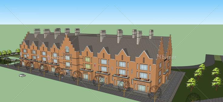 英式风格商业街(59881)su模型下载