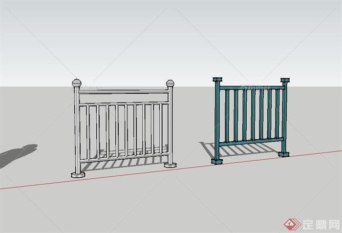某现代风格两种不同的栏杆设计su模型