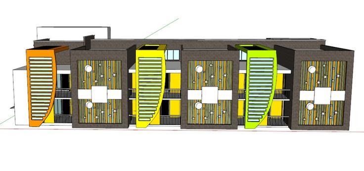 幼儿园，现代建筑，3层