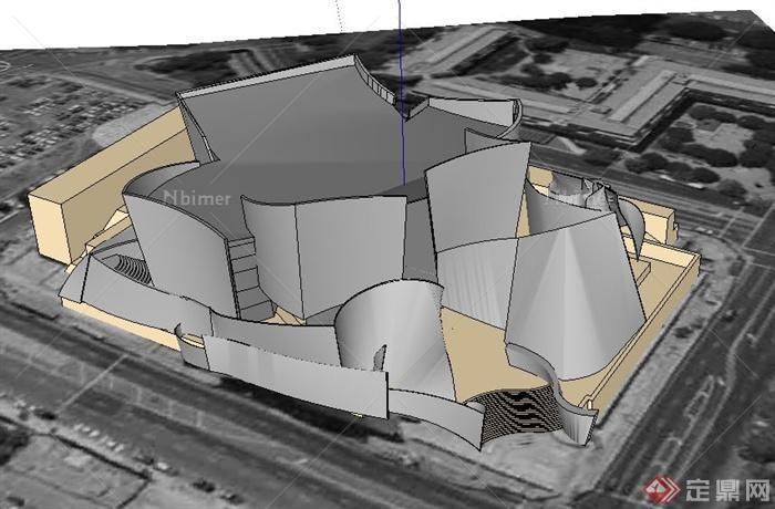 迪斯尼音乐厅建筑设计SU模型