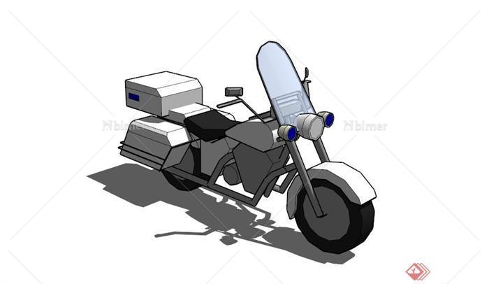 某现代警用摩托车SU模型