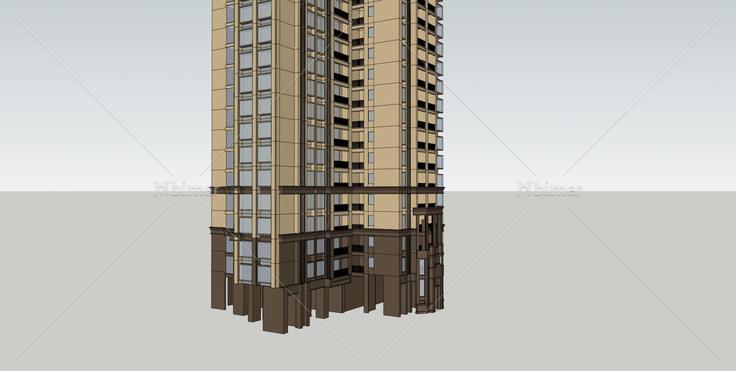 简欧风格高层住宅公寓(36848)su模型下载