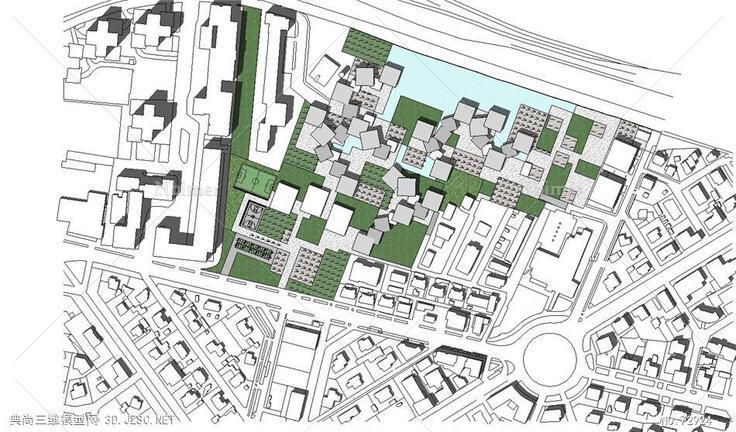 城市规划城市设计Sketchup模型planivolumetrico