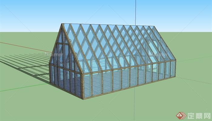 玻璃阳光大棚设计su模型[原创]