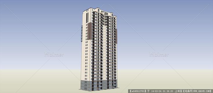 Sketch Up 精品模型---现代中式高层住宅楼