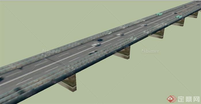 某段高速路高架桥设计SU模型