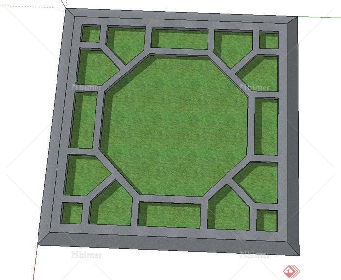 方形镂空树池设计SU模型[原创]