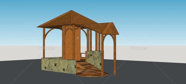 木制凉亭(77763)su模型下载