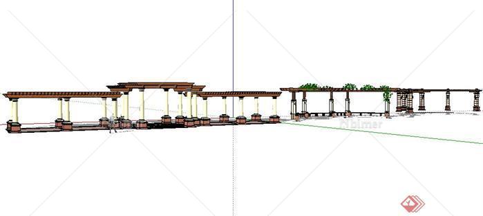 两款景观花架设计SketchUp(SU)3D模型