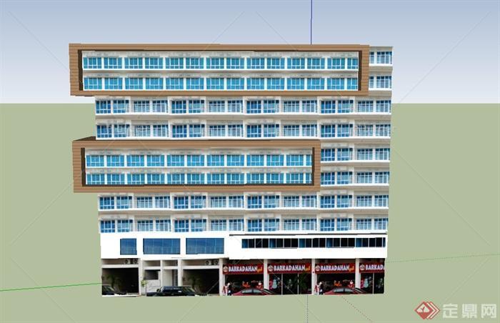 某现代风格九层商住房建筑设计SU模型