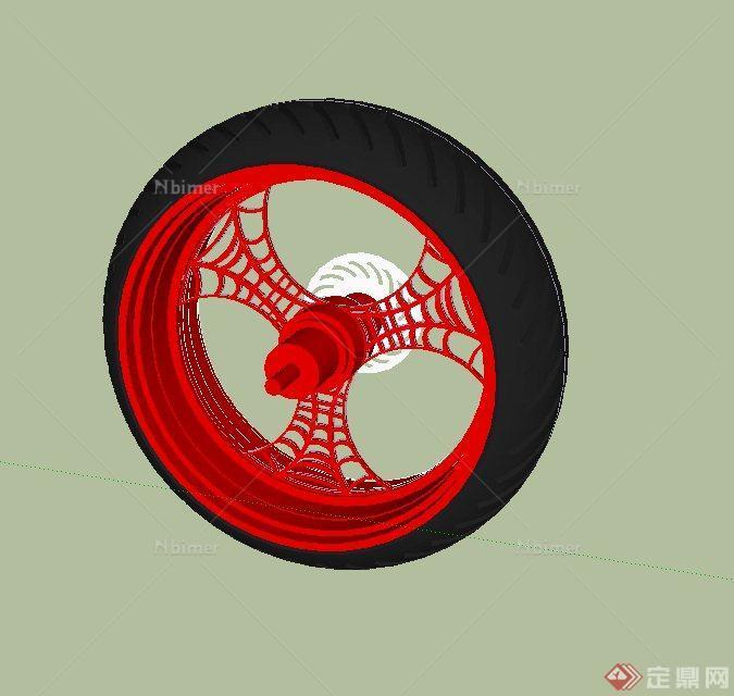 某汽车轮胎素材设计SU模型