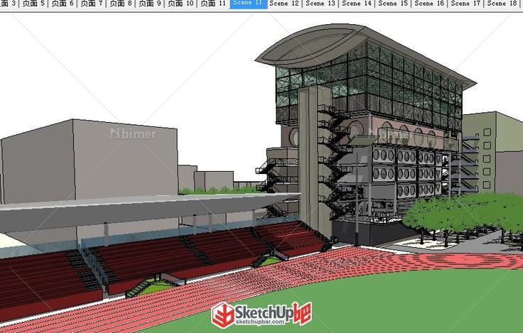 公建五中体育场平面立面体育馆（包括CAD总平面+