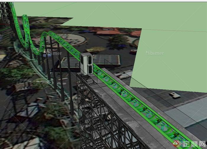 某游乐场过山车轨道设计su模型