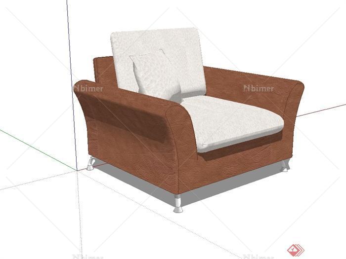现代风格室内空间详细沙发椅设计SU模型[原创]