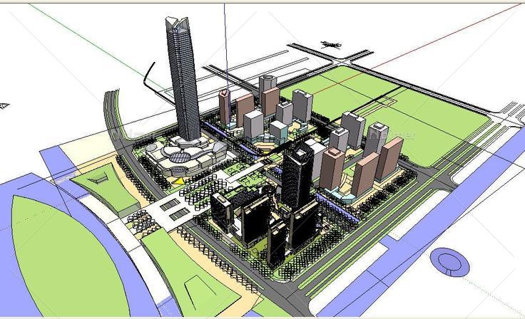 规划模型+商业综合体+公建办公高(142528)su模型