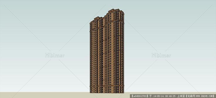 Sketch Up 精品模型---新古典风格高层住宅单体2