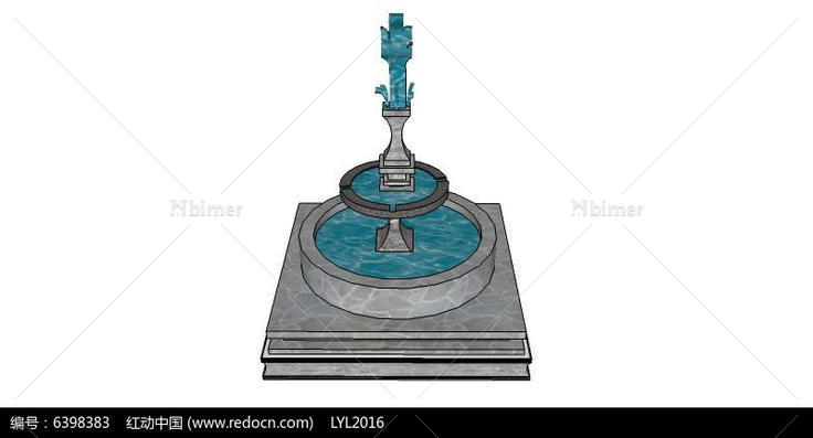 方底圆面两层喷泉
