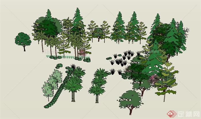 园林景观设植物计素材su模型