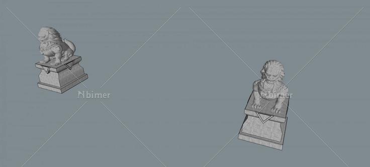 狮子雕塑(79316)su模型下载
